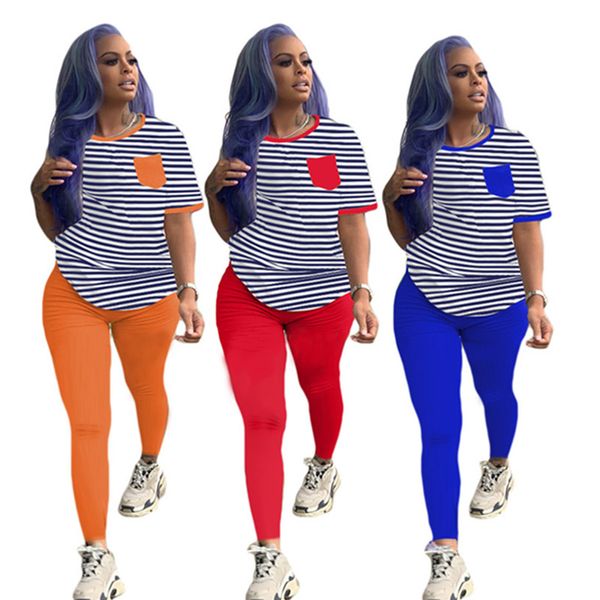women striped short sleeve t-shirt pants jogger suit 2 piece sets crew neck fall casual clothing pullover tracksuits s-2xl capris dhl 3535, Gray
women striped short sleeve t-shirt pants jogger suit 2 piece sets crew neck fall casual clothing pullover tracksuits s-2xl capris dhl 3535, Gray