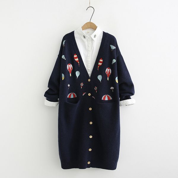 heavy duty color air balloon embroidery long cardigan sweater mori girl 2020 autumn winter, White
heavy duty color air balloon embroidery long cardigan sweater mori girl 2020 autumn winter, White