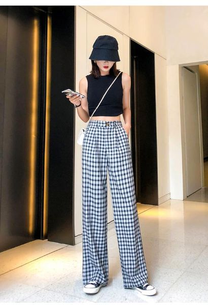 summer 2020 cargo pant for women loose hight waist plaid jogging trousers sporty pants elasticity sportpants, Black;white
summer 2020 cargo pant for women loose hight waist plaid jogging trousers sporty pants elasticity sportpants, Black;white