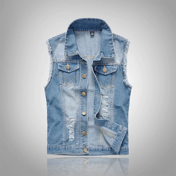 korean-style slim-fit light blue large size men's vestkorean-style slim-fit denim vest men's light blue large size denim vest, Black;white
korean-style slim-fit light blue large size men's vestkorean-style slim-fit denim vest men's light blue large size denim vest, Black;white