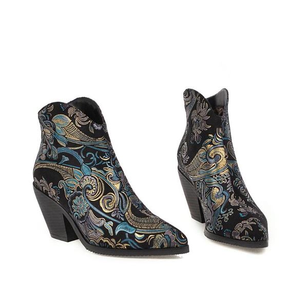 boots classic embroidered pu leather cowboy ankle for women wedge high heel snake print western cowgirl 2021 autumn, Black
boots classic embroidered pu leather cowboy ankle for women wedge high heel snake print western cowgirl 2021 autumn, Black