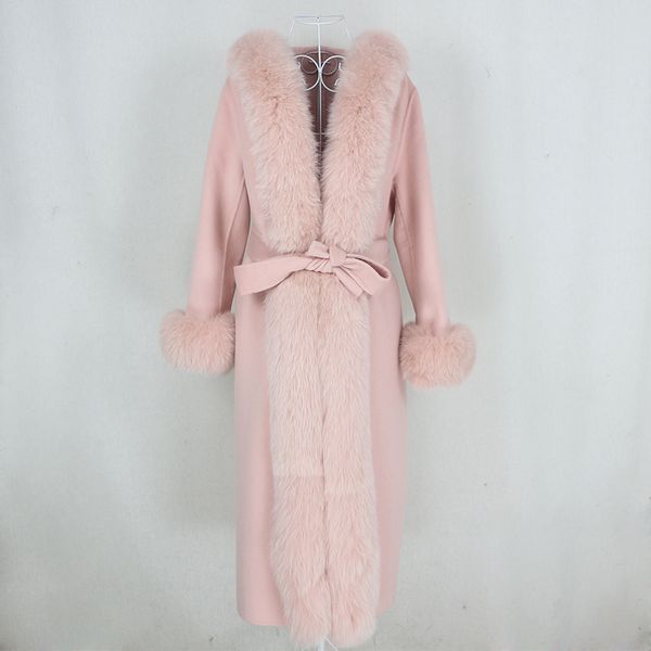 oftbuy 2020 new pink x-long cashmere wool blends real fur coat belt winter jacket women natural fur collar hooded streetwear, Black
oftbuy 2020 new pink x-long cashmere wool blends real fur coat belt winter jacket women natural fur collar hooded streetwear, Black