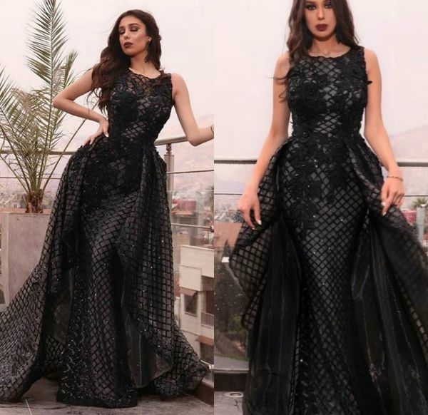 black evening dresses with detachable train jewel neck lace appliqued sequins prom dress sweep train long formal party gowns, Black;red
black evening dresses with detachable train jewel neck lace appliqued sequins prom dress sweep train long formal party gowns, Black;red