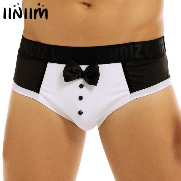 mens breathable soft satin lingerie black&white splice low rise stretchy briefs underwear with cute bowknot tie and buttons
mens breathable soft satin lingerie black&white splice low rise stretchy briefs underwear with cute bowknot tie and buttons