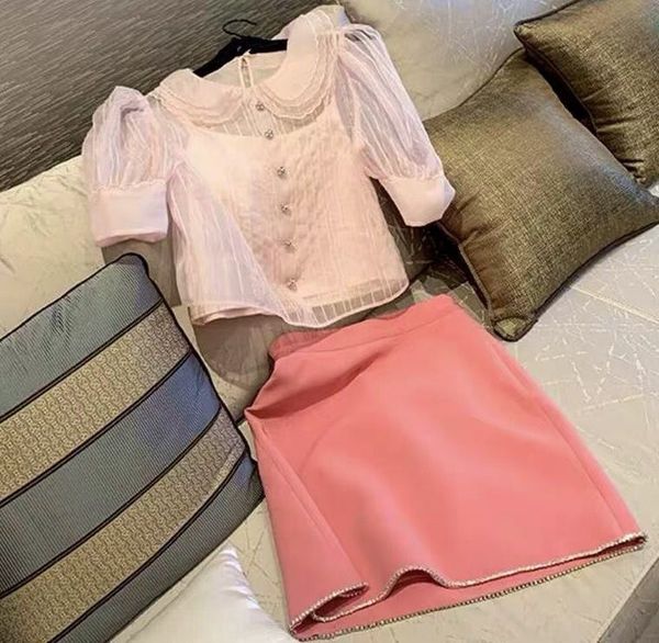 star xu lu same bubble sleeve fairy lace mesh dress dressshirt dress pink doll collar shirt skirt set, Gray
star xu lu same bubble sleeve fairy lace mesh dress dressshirt dress pink doll collar shirt skirt set, Gray