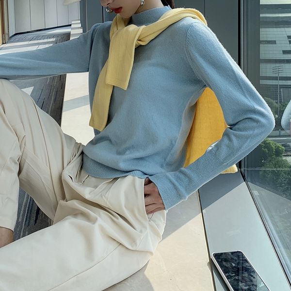 n53tl 2020 new half-height collar pullover sweater pullover women's sweater autumn and winter short slim thin loose half-height round c, White;black
n53tl 2020 new half-height collar pullover sweater pullover women's sweater autumn and winter short slim thin loose half-height round c, White;black