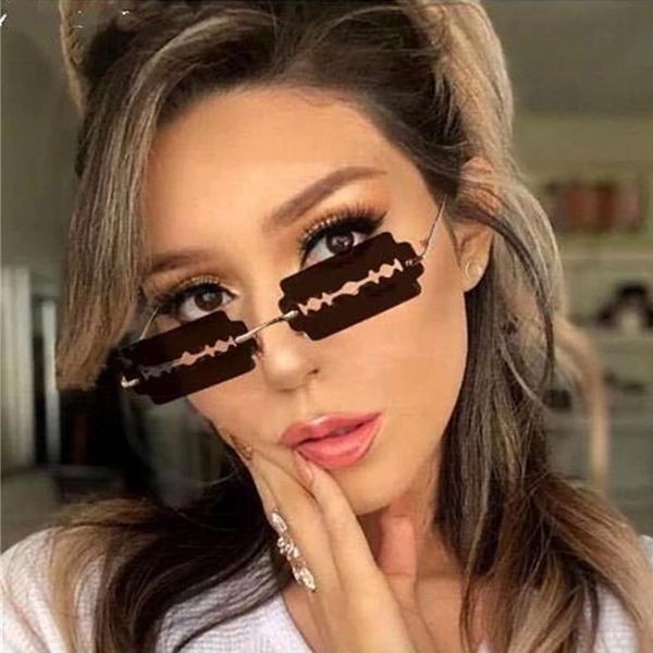 creativity blade shape sunglasses hip hop street sglasses tinted lenses shades small rimless women's sun glasses funny uv400, White;black
creativity blade shape sunglasses hip hop street sglasses tinted lenses shades small rimless women's sun glasses funny uv400, White;black
