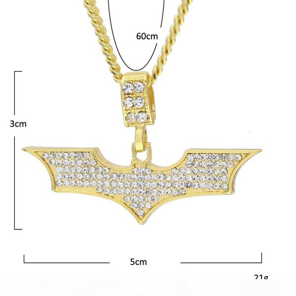 men hip hop batmen necklace pendant gold silver plated clear bling micro crystal jewelry with cuban chain
men hip hop batmen necklace pendant gold silver plated clear bling micro crystal jewelry with cuban chain