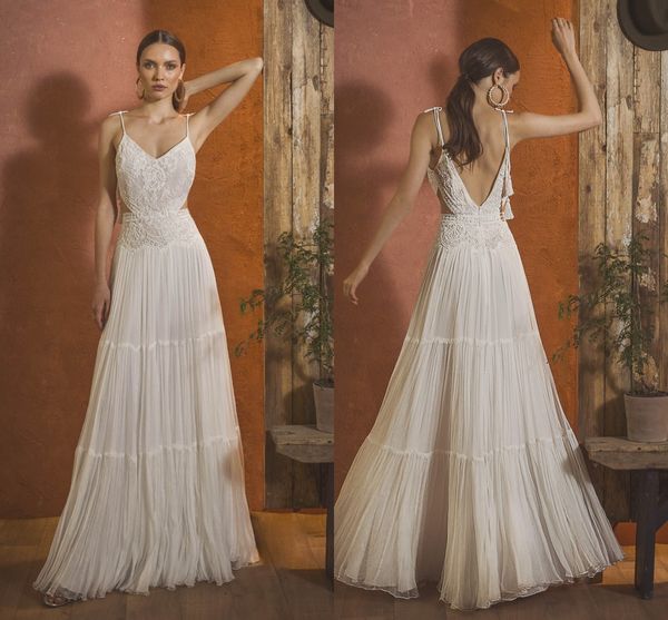 spaghetti beach wedding dresses 2023 backless lace flowy chiffon skirt summer bohemain garden bride wedding gown suknie slubne, White
spaghetti beach wedding dresses 2023 backless lace flowy chiffon skirt summer bohemain garden bride wedding gown suknie slubne, White
