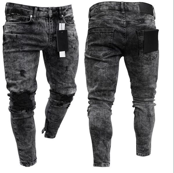 men seasons denim pants distressed freyed slim fit casual trousers stretch ripped black jeans male denim pants, Blue
men seasons denim pants distressed freyed slim fit casual trousers stretch ripped black jeans male denim pants, Blue