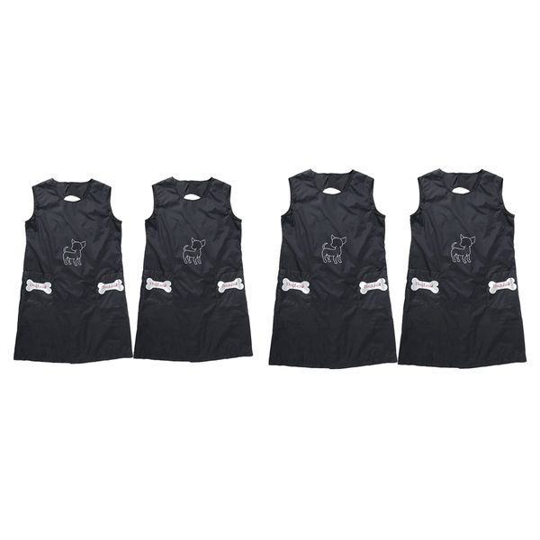 4pcs waterproof pet dog grooming apron professional groomer bib with pockets
