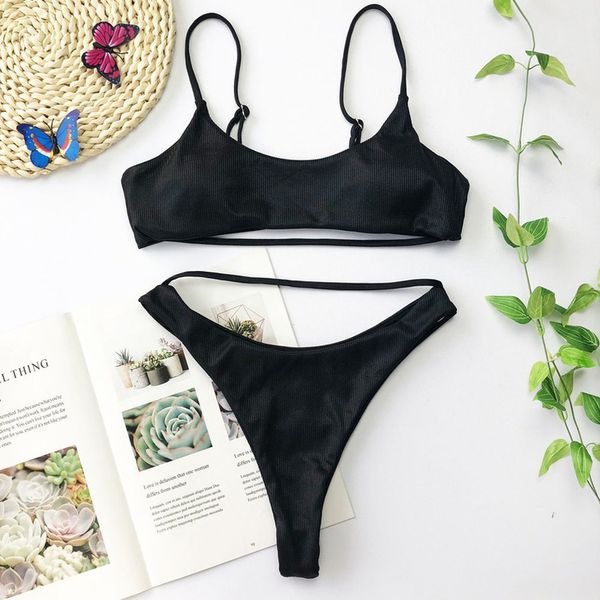 ribbed high leg cut bikini female hollow out swimsuit 2020 women swimwear two pieces bikini set brazilian bather bathing suit, White;black
ribbed high leg cut bikini female hollow out swimsuit 2020 women swimwear two pieces bikini set brazilian bather bathing suit, White;black