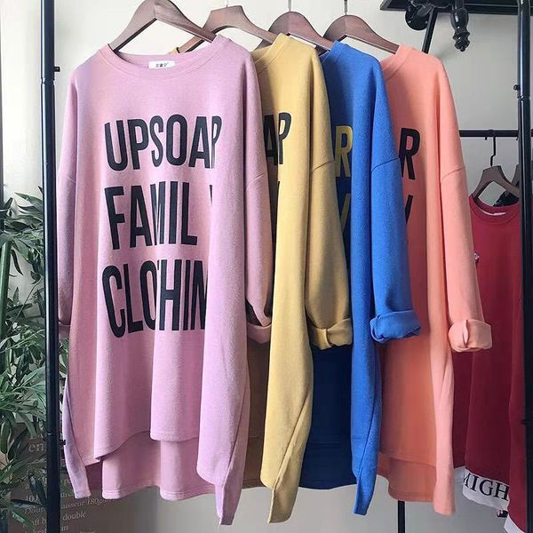 t-shirt 2020 women pure color autumn spring long sleeve letter print casual style crew neck loose tees plus size selling
t-shirt 2020 women pure color autumn spring long sleeve letter print casual style crew neck loose tees plus size selling