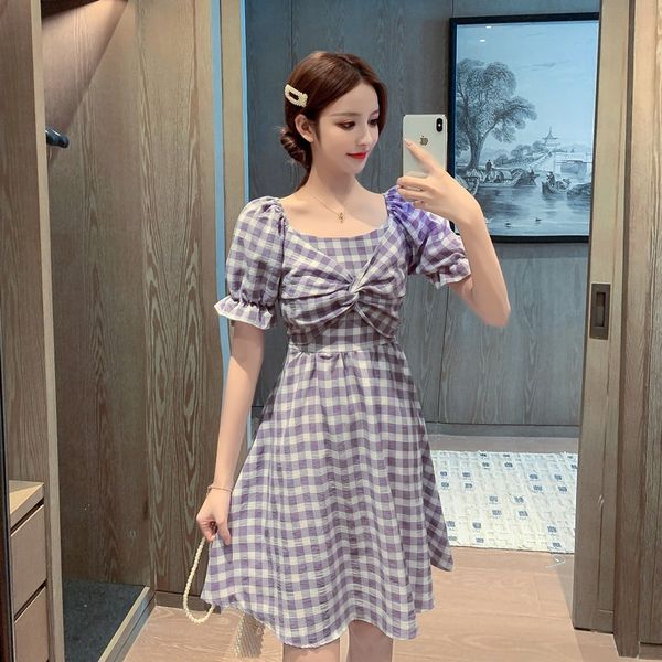 2020 dress hair band summer new korean style square collar fresh summer plaid dress with hair band, Black;gray
2020 dress hair band summer new korean style square collar fresh summer plaid dress with hair band, Black;gray