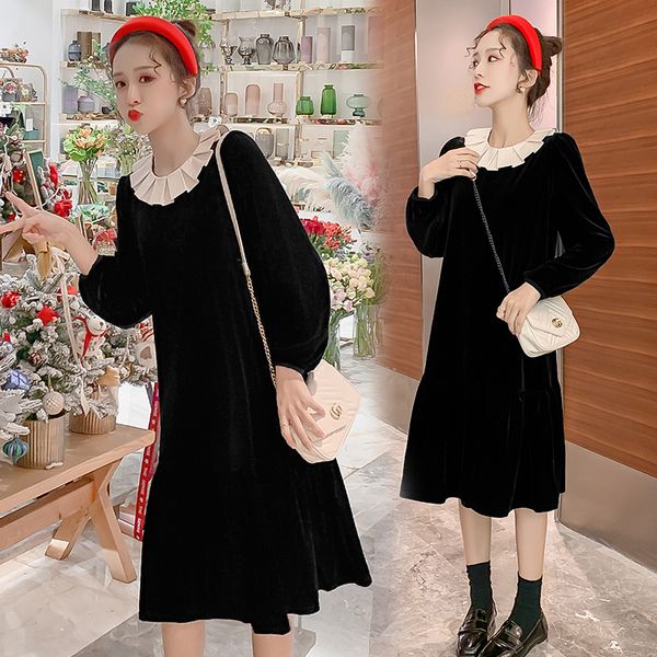201# autumn winter korean fashion maternity dress sweet elegant black clothes for pregnant women long sleeve pregnancy clothing, White
201# autumn winter korean fashion maternity dress sweet elegant black clothes for pregnant women long sleeve pregnancy clothing, White