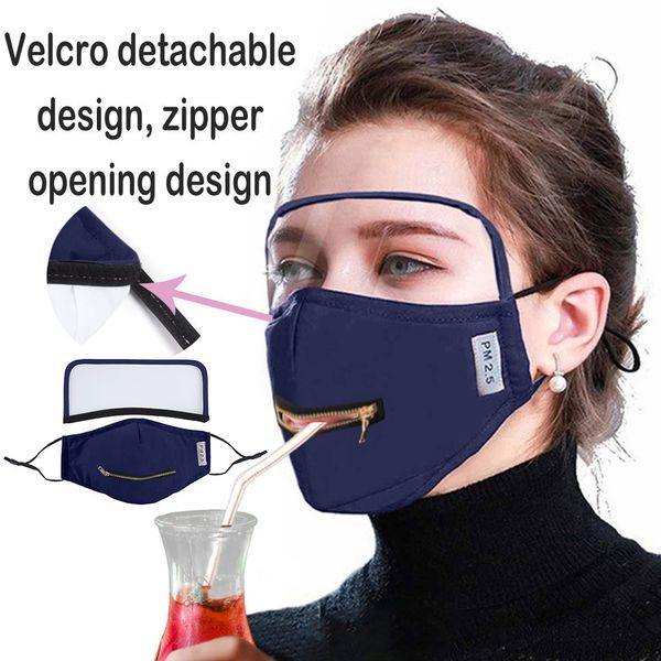 zipper opening design protective face mask with eyes shield detachable adjustable protect mask washable mask, Silver
zipper opening design protective face mask with eyes shield detachable adjustable protect mask washable mask, Silver