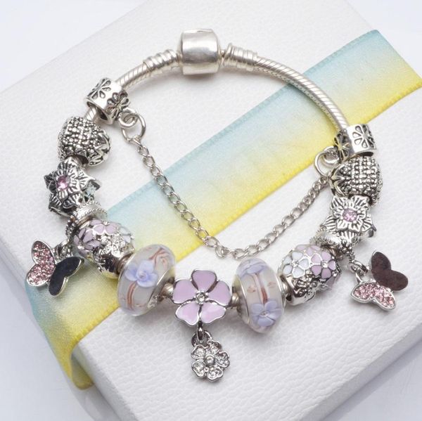 fashion luxury diamond crystal diy european glass beads butterfly flower charm designer chain bangle bracelet for woman girls silver color, Golden;silver
fashion luxury diamond crystal diy european glass beads butterfly flower charm designer chain bangle bracelet for woman girls silver color, Golden;silver