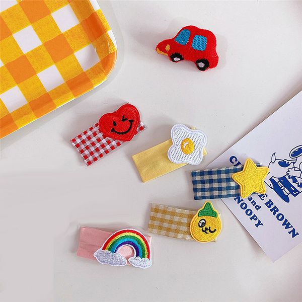 1 piece cartoon kids snap hair clips baby girls plaid fabric school style sweet hair pins barrettes headwear accessories, Slivery;white
1 piece cartoon kids snap hair clips baby girls plaid fabric school style sweet hair pins barrettes headwear accessories, Slivery;white