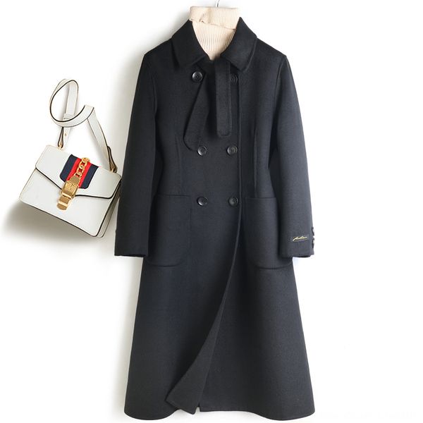 2020 new doll collar double-breasted double-sided en coat doll wool wool women's black korean woolen coat mid-length
2020 new doll collar double-breasted double-sided en coat doll wool wool women's black korean woolen coat mid-length