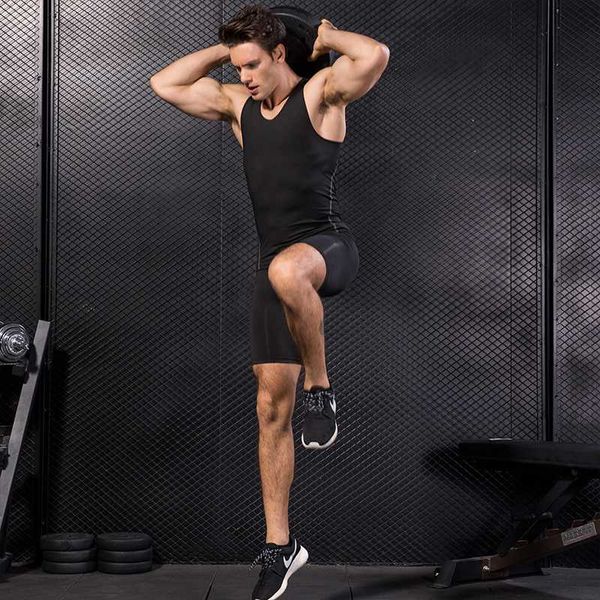 running jerseys quickly dry gym men sports vest compression shirts tight fitness sleeveless men's bodybuilding clothing breathable casu, Black;blue
running jerseys quickly dry gym men sports vest compression shirts tight fitness sleeveless men's bodybuilding clothing breathable casu, Black;blue