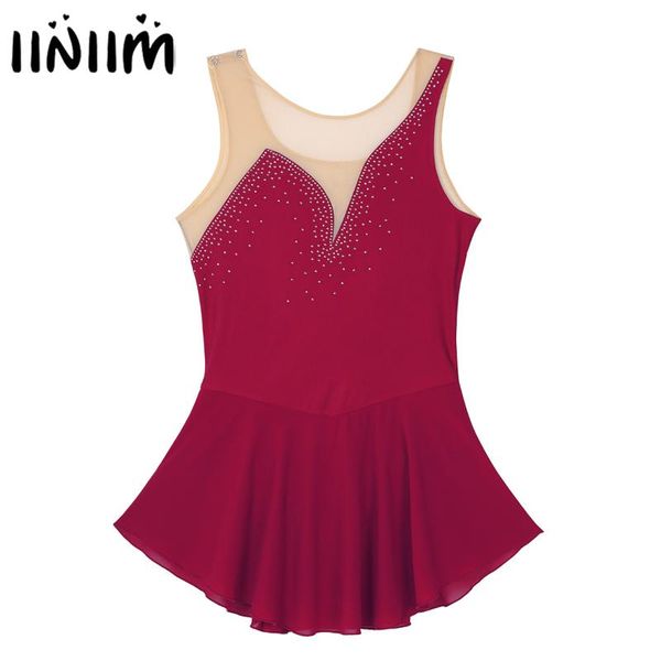 women ice skating dance costumes mesh splice bodice with shiny figure skating dancewear gymnastics leotard dress, Black;red
women ice skating dance costumes mesh splice bodice with shiny figure skating dancewear gymnastics leotard dress, Black;red