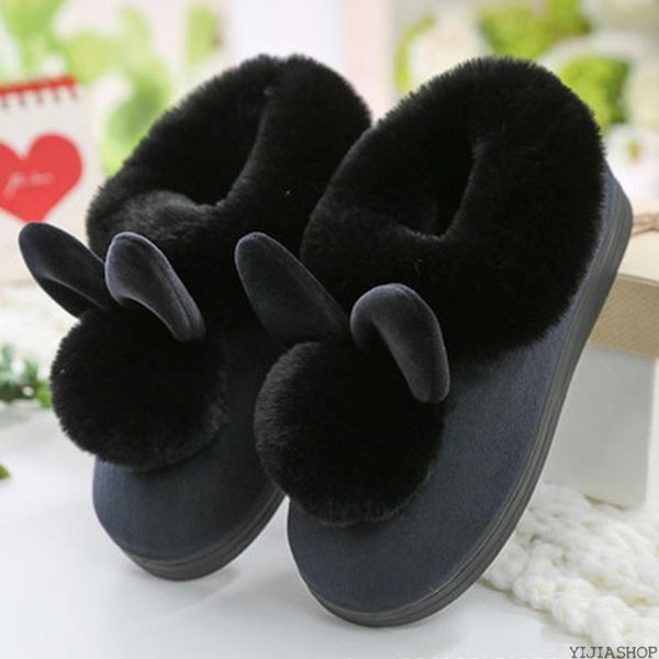 new women's slippers furry ears plush velvet snow female slippers indoor home shoes winter warmth ladies soft and comforta, Black
new women's slippers furry ears plush velvet snow female slippers indoor home shoes winter warmth ladies soft and comforta, Black