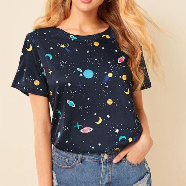 women's t-shirt starry sky print summer women t shirt 2021 fashion o-neck tee casual student tshirt short sleeve clothes, White
women's t-shirt starry sky print summer women t shirt 2021 fashion o-neck tee casual student tshirt short sleeve clothes, White