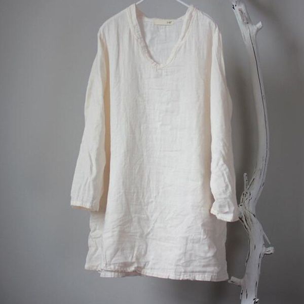 johnature autumn new 2020 solid color women cotton t-shirt loose long sleeve v neck soft breathable vintage pullover t-shirt, White
johnature autumn new 2020 solid color women cotton t-shirt loose long sleeve v neck soft breathable vintage pullover t-shirt, White