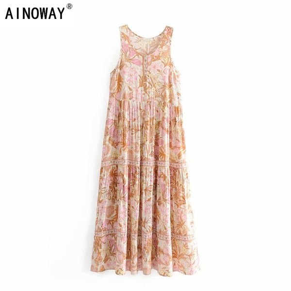 vintage chic women floral print sleeveless beach bohemian spaghetti strap maxi dress ladies summer boho dress vestidos, Black;gray
vintage chic women floral print sleeveless beach bohemian spaghetti strap maxi dress ladies summer boho dress vestidos, Black;gray