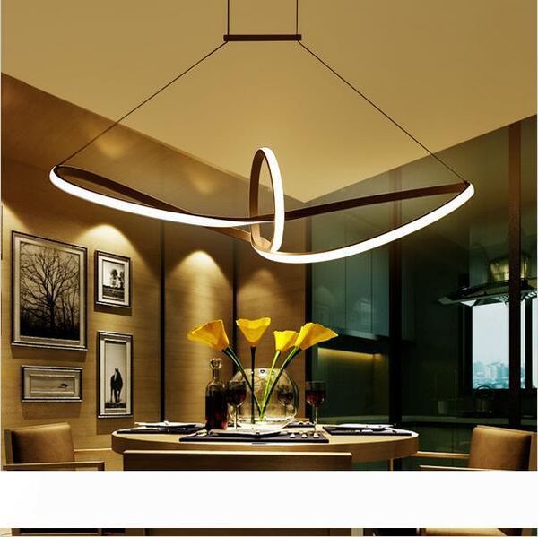 Modern Minimalist Led Pendant Light Aluminum Infinity Suspension Hanging Chandeliers For Living Room Indoor Lighting Fixture Ac90-265v