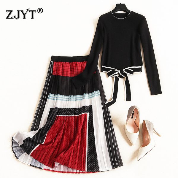 designer autumn winter suit set women 2020 fashion bowknot pullover knit sweater and pleated skirt 2piece set, White
designer autumn winter suit set women 2020 fashion bowknot pullover knit sweater and pleated skirt 2piece set, White