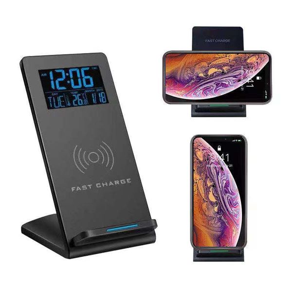 wireless charger deskstand pad for samsung s9 qi fast charging for iphone 11 pro with digital alarm clock time temperature
wireless charger deskstand pad for samsung s9 qi fast charging for iphone 11 pro with digital alarm clock time temperature
