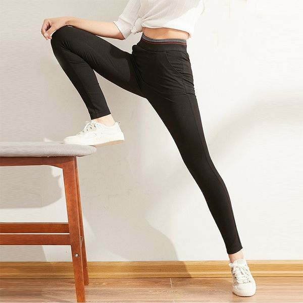 jnryv 2020 spring simple women's solid color ankle-length pants high and elastic outer leggings 2020 spring simple women's solid c, Black
jnryv 2020 spring simple women's solid color ankle-length pants high and elastic outer leggings 2020 spring simple women's solid c, Black