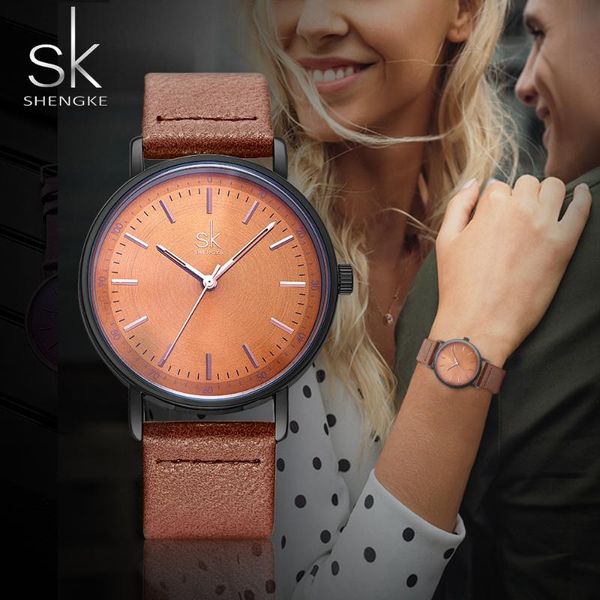 shengke women watches waterproof simple design colorful leather strap gift for girlfriend quartz japanese movement bayan saat, Slivery;brown
shengke women watches waterproof simple design colorful leather strap gift for girlfriend quartz japanese movement bayan saat, Slivery;brown