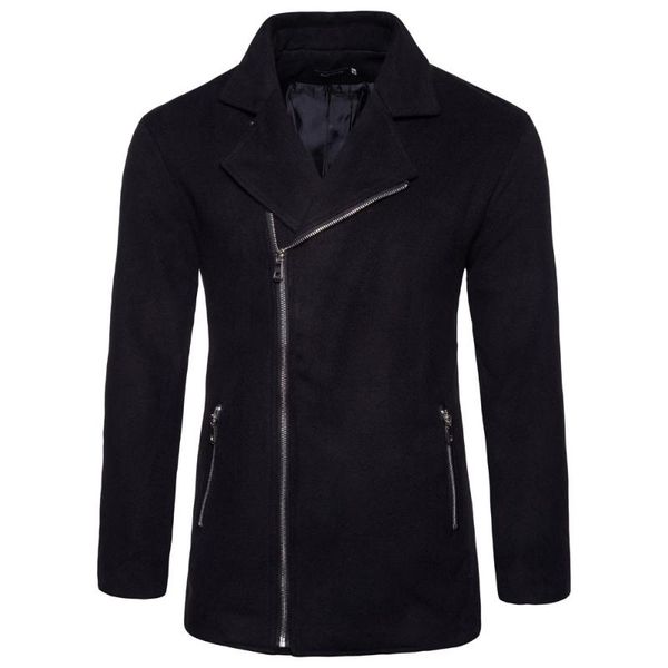 men's wool & blends 2021 autumn and winter style wear men coat lapel casual woolen cloth solid color zipper pocket jacket, Black
men's wool & blends 2021 autumn and winter style wear men coat lapel casual woolen cloth solid color zipper pocket jacket, Black