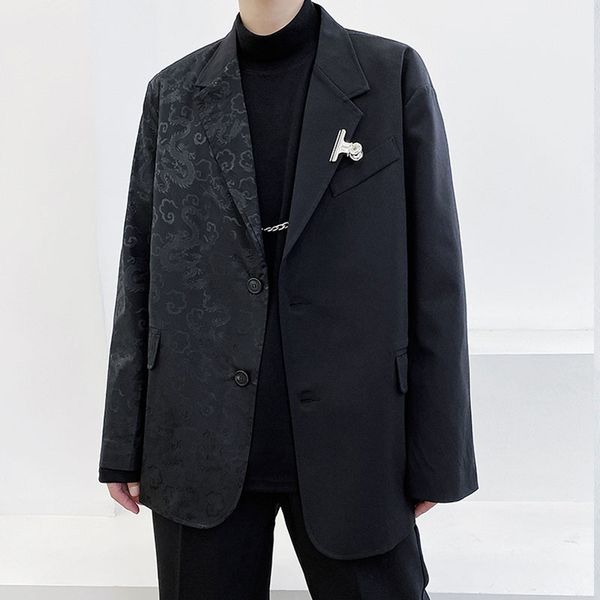 new male streetwear hip hop suit blazers jacket outerwear men dragon print vintage fashion casual suit coat, White;black
new male streetwear hip hop suit blazers jacket outerwear men dragon print vintage fashion casual suit coat, White;black