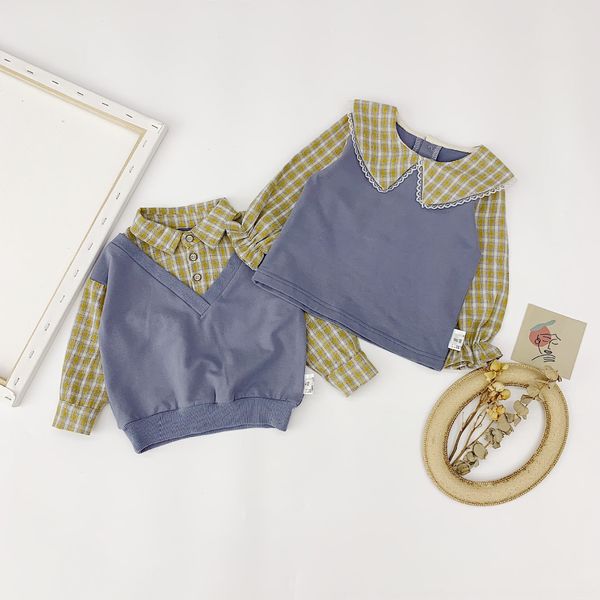 mounted ins clothing children's children's foreign flavor preppy style mock two piece shirt jie di zhuang, Blue
mounted ins clothing children's children's foreign flavor preppy style mock two piece shirt jie di zhuang, Blue