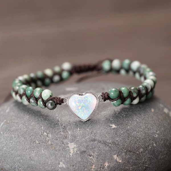 love heart opal charm bracelets women braided double layers stones beaded wrap bangles, Golden;silver
love heart opal charm bracelets women braided double layers stones beaded wrap bangles, Golden;silver