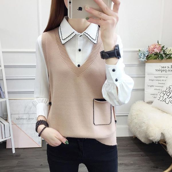 2020 new women's vest winter school girls vests v-neck knitted female pockets spring coat knit waistcoat for women sweater j176, Black;white
2020 new women's vest winter school girls vests v-neck knitted female pockets spring coat knit waistcoat for women sweater j176, Black;white