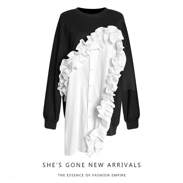3ogno 2020 spring and sweater shirt summer women's wear new contrast color stitching wooden ear irregular shirt niche design long sleev, Black
3ogno 2020 spring and sweater shirt summer women's wear new contrast color stitching wooden ear irregular shirt niche design long sleev, Black