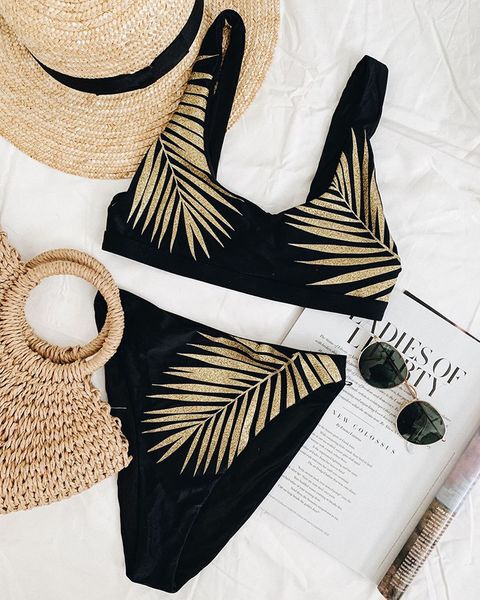 золото штамповка лист печать бикини бразильский biquini купальники женщин 2020 купальники купальники пляж купальники белый черный зеленый, White;black 
золото штамповка лист печать бикини бразильский biquini купальники женщин 2020 купальники купальники пляж купальники белый черный зеленый, White;black