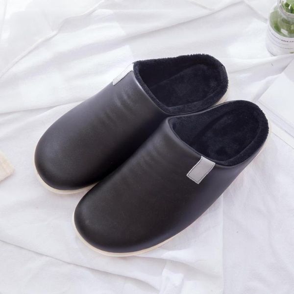 big size men winter slippers with fur pu leather waterproof warm home slipper male indoor cotton flip flops shoes non slip, Black
big size men winter slippers with fur pu leather waterproof warm home slipper male indoor cotton flip flops shoes non slip, Black