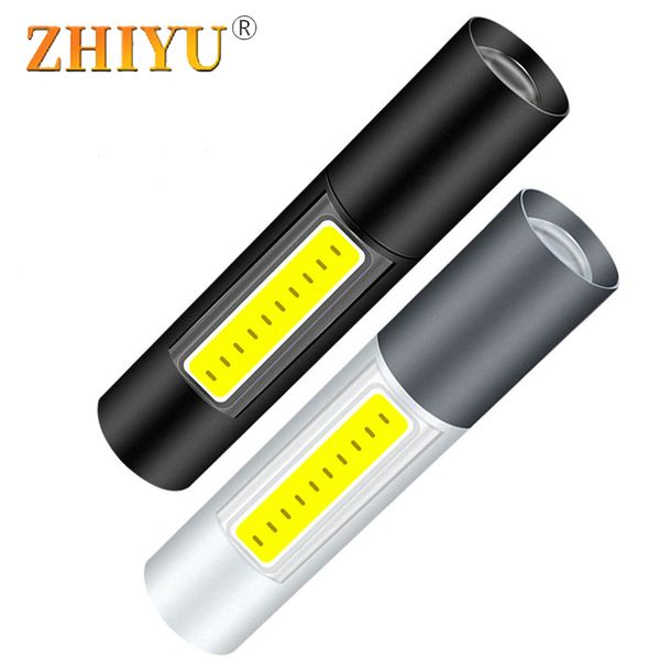 Min Led Xpe Cob Portable Usb Rechargeable Light 3 Modes Zoom Waterproof Cool Lantern Camping Cycling Walking Lamps