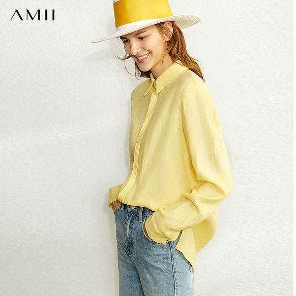 amii minimalism spring linen solid shirt women causal lapel single-breasted loose shirt 12020024, White
amii minimalism spring linen solid shirt women causal lapel single-breasted loose shirt 12020024, White