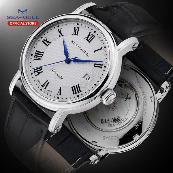 2020 new seagull business watch men's mechanical watch 50 meters waterproof leather fashion men's 819.368, Slivery;brown
2020 new seagull business watch men's mechanical watch 50 meters waterproof leather fashion men's 819.368, Slivery;brown