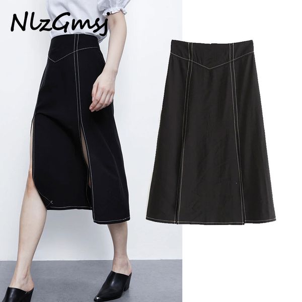 nlzgmsj women 2020 chic fashion office wear front slit midi skirt vintage a line back zipper female skirts faldas mujer, Black
nlzgmsj women 2020 chic fashion office wear front slit midi skirt vintage a line back zipper female skirts faldas mujer, Black