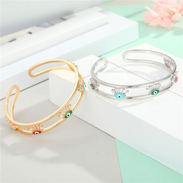 hollow metal eyelashes eye open for women european fashion zircon colorful beads evil eye bangle wristband jewelry, Black
hollow metal eyelashes eye open for women european fashion zircon colorful beads evil eye bangle wristband jewelry, Black