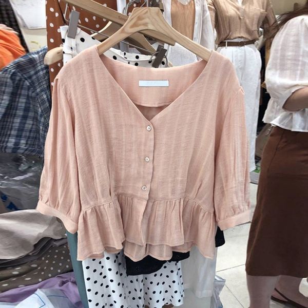 ovz8m korean dongdaemun 2020 summer korean short shirt door blouse new fashionable v-neck small clear ruffled loose all-match short shirt fo, White
ovz8m korean dongdaemun 2020 summer korean short shirt door blouse new fashionable v-neck small clear ruffled loose all-match short shirt fo, White