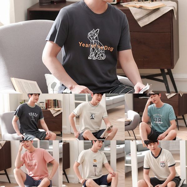 yimufu хлопка пижамы мужские летние случайные тонких мужские с короткими рукавами свободные и шорты пижама шорты на открытом воздухе домашне, Black;brown 
yimufu хлопка пижамы мужские летние случайные тонких мужские с короткими рукавами свободные и шорты пижама шорты на открытом воздухе домашне, Black;brown