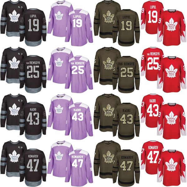 toronto maple leafs joffrey lupul 25 james van riemsdyk 43 nazem kadri 47 leo komarov hockey jersey salute to service fights cancer red, Black;red
toronto maple leafs joffrey lupul 25 james van riemsdyk 43 nazem kadri 47 leo komarov hockey jersey salute to service fights cancer red, Black;red